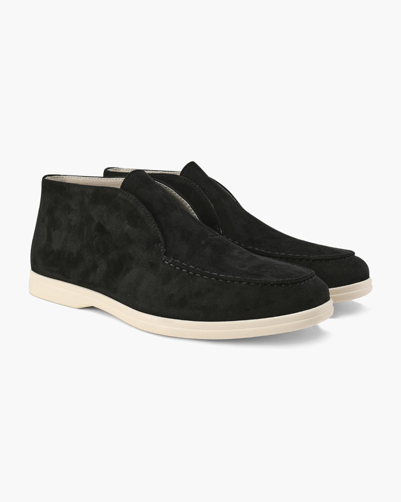 Men's Suede High-Cut Loafers Slip-On Round Toe Ankle Smart-Casual Casual Everyday Office Leather Look Marlon