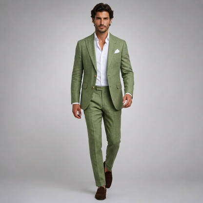 Men's Slim Fit Blazer and Trousers Two-Piece Suit Set Tailored Smart Formal Wedding Business Office Occasion Modern