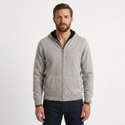 Men's Zip-Up Hooded Cardigan Relaxed Fit Long Sleeve Casual Layering