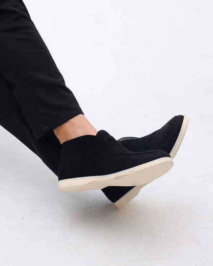 Men's Suede High-Cut Loafers Slip-On Round Toe Ankle Smart-Casual Casual Everyday Office Leather Look Marlon