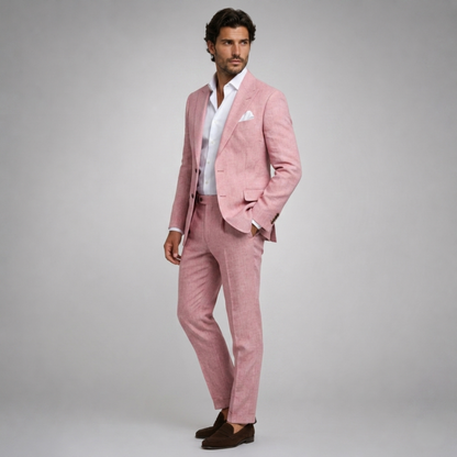 Men's Slim Fit Blazer and Trousers Two-Piece Suit Set Tailored Smart Formal Wedding Business Office Occasion Modern
