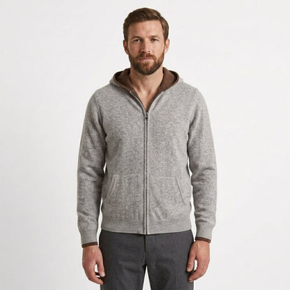 Men's Zip-Up Hooded Cardigan Relaxed Fit Long Sleeve Casual Layering