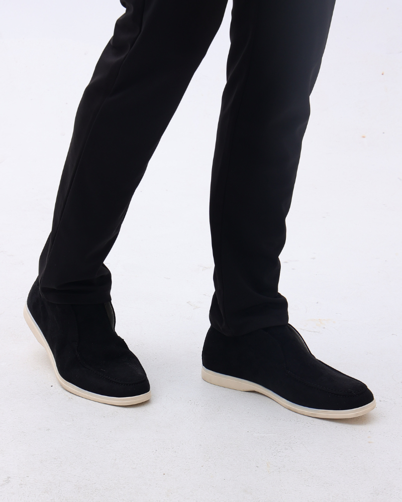 Men's Suede High-Cut Loafers Slip-On Round Toe Ankle Smart-Casual Casual Everyday Office Leather Look Marlon