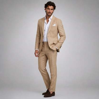 Men's Slim Fit Blazer and Trousers Two-Piece Suit Set Tailored Smart Formal Wedding Business Office Occasion Modern