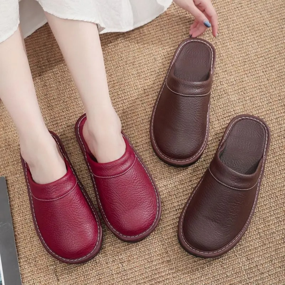 Men's Slippers Indoor Slip-On Cosy Warm Faux Fur Home House Everyday Comfort Soft Versatile Lightweight Colm