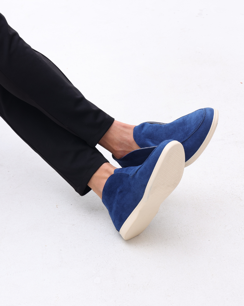 Men's Suede High-Cut Loafers Slip-On Round Toe Ankle Smart-Casual Casual Everyday Office Leather Look Marlon
