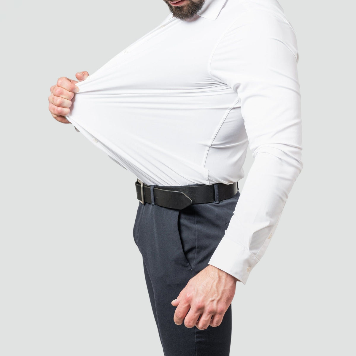 Men's Casual Shirt Slim Fit Long-Sleeve Button-Up Collared Smart-Casual Office Everyday Versatile Relaxed Ridge