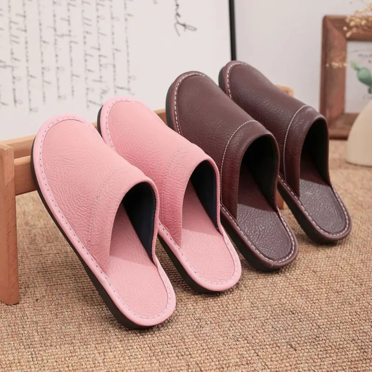 Men's Slippers Indoor Slip-On Cosy Warm Faux Fur Home House Everyday Comfort Soft Versatile Lightweight Colm