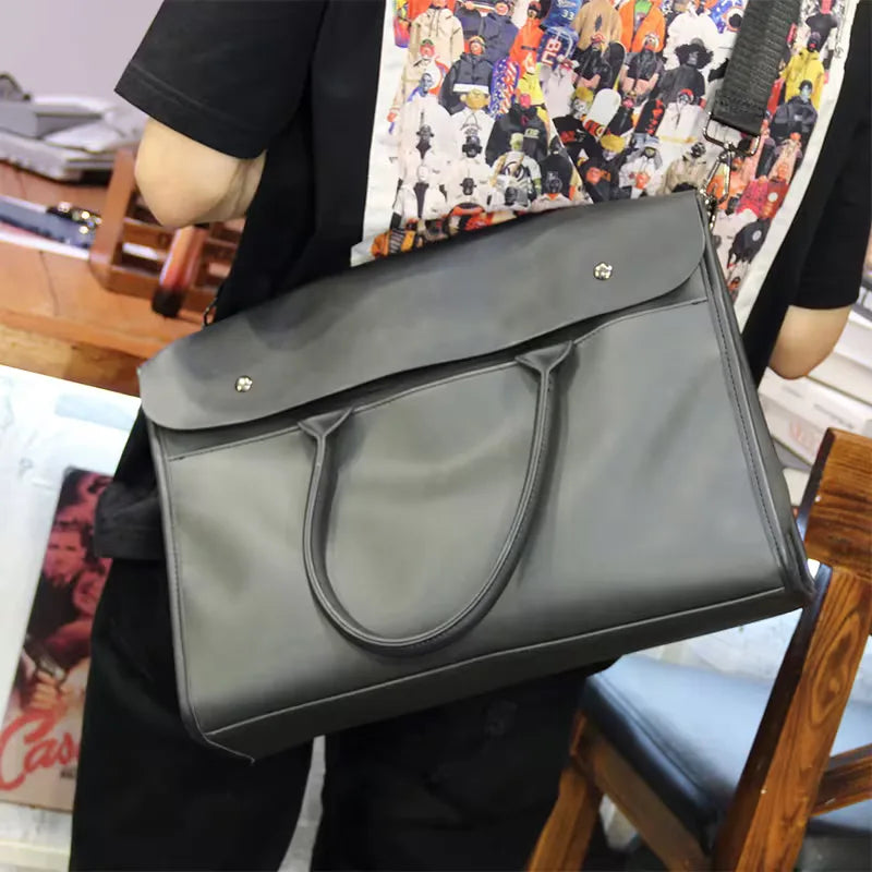 Men's Laptop Bag Flap Closure Double Handles Stylish Everyday Use