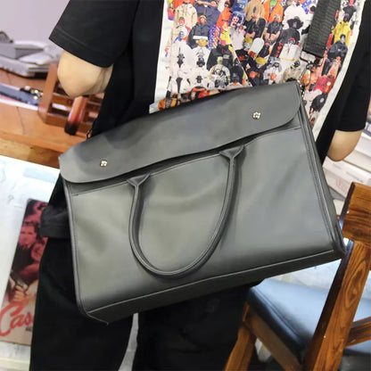 Men's Laptop Bag Flap Closure Double Handles Stylish Everyday Use