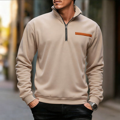 Men's Long Sleeve Half-Zip Shirt Casual Fit Versatile Everyday Layering
