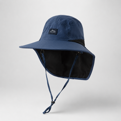 Men's Wide-Brim Sun Hat Bucket Neck Flap Coverage Foldable Outdoor Hiking Fishing Travel Casual Everyday Quill