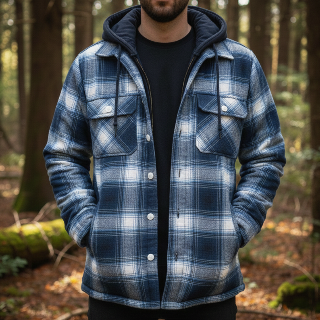 Men's Flannel Jacket Shacket Button-Up Warm Lined Casual Layering Outdoor Everyday Rugged Versatile Brantley