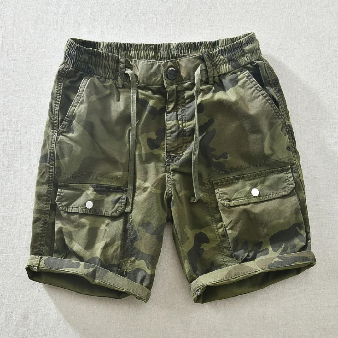 Men's Camo Cargo Shorts Multi-Pocket Knee-Length Drawstring Casual Streetwear Workwear Everyday Bryce
