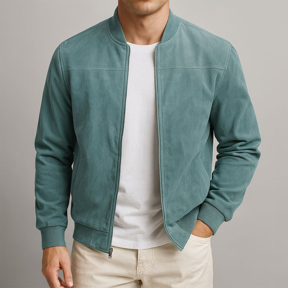 Men's Zip Jacket Minimalist Full-Zip Stand Collar Sleek Casual Layering Everyday Smart-Casual Streetwear Kellan