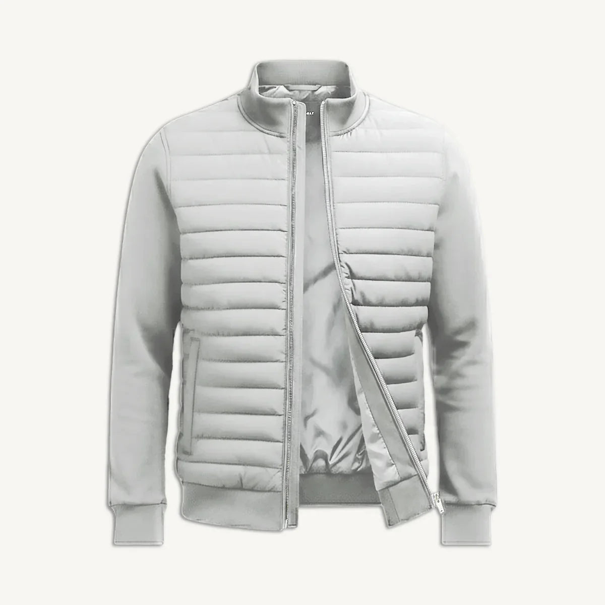Men's Quilted Bomber Jacket Casual Fit Zip Closure Stylish Everyday Wear