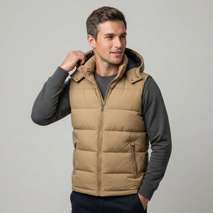 Men's Padded Vest Gilet Bodywarmer Zip-Up Quilted Regular Fit Layering Casual Outdoor Everyday Warm Versatile Braddock
