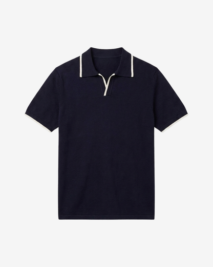 Men's Knit Polo Shirt Harbor Short-Sleeve Collared Ribbed Casual Smart-Casual Everyday Golf Sport Fletcher
