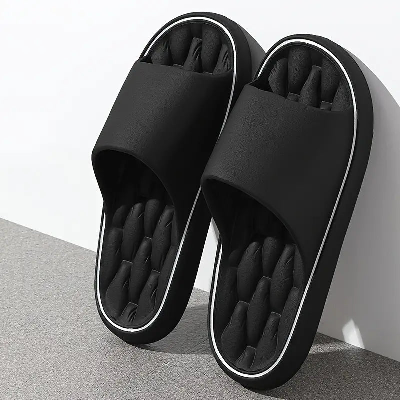 Men's Slide Sandals Pillow Cushioned Footbed Slip-On Open-Toe Casual Beach Pool Everyday Holiday Comfort