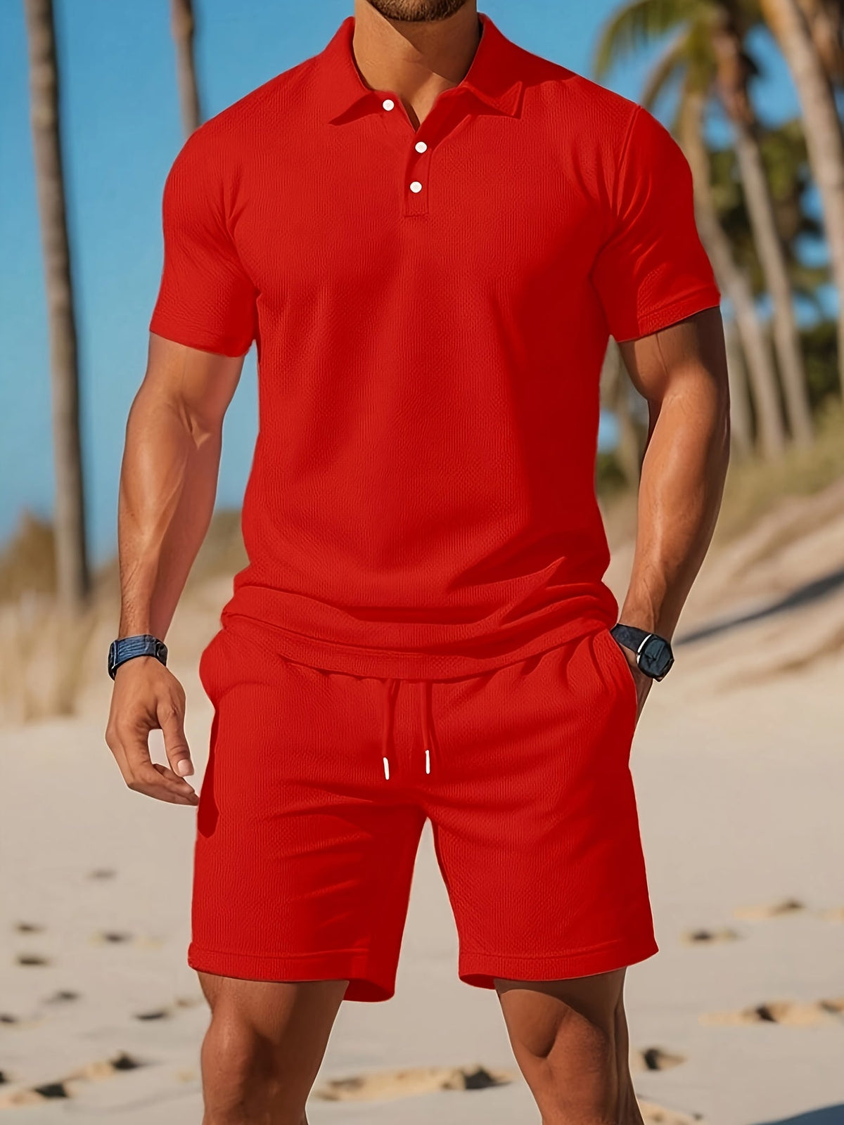 Men's Leisure Set Two-Piece Matching Shirt & Trousers Elegant Classic Casual Smart-Casual Everyday Loungewear Bevan