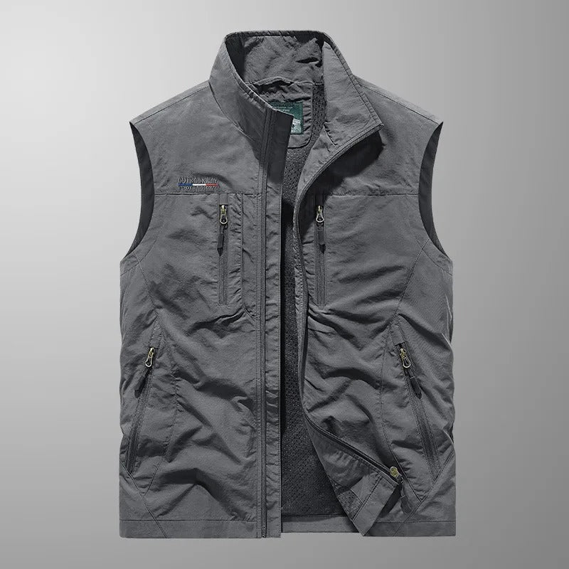 Men's Outdoor Vest Zip-Up Stand Collar Gilet Bodywarmer Layering Casual Everyday Warm Functional Colvin