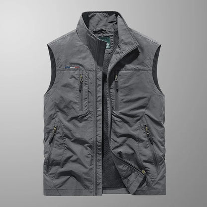 Men's Outdoor Vest Zip-Up Stand Collar Gilet Bodywarmer Layering Casual Everyday Warm Functional Colvin