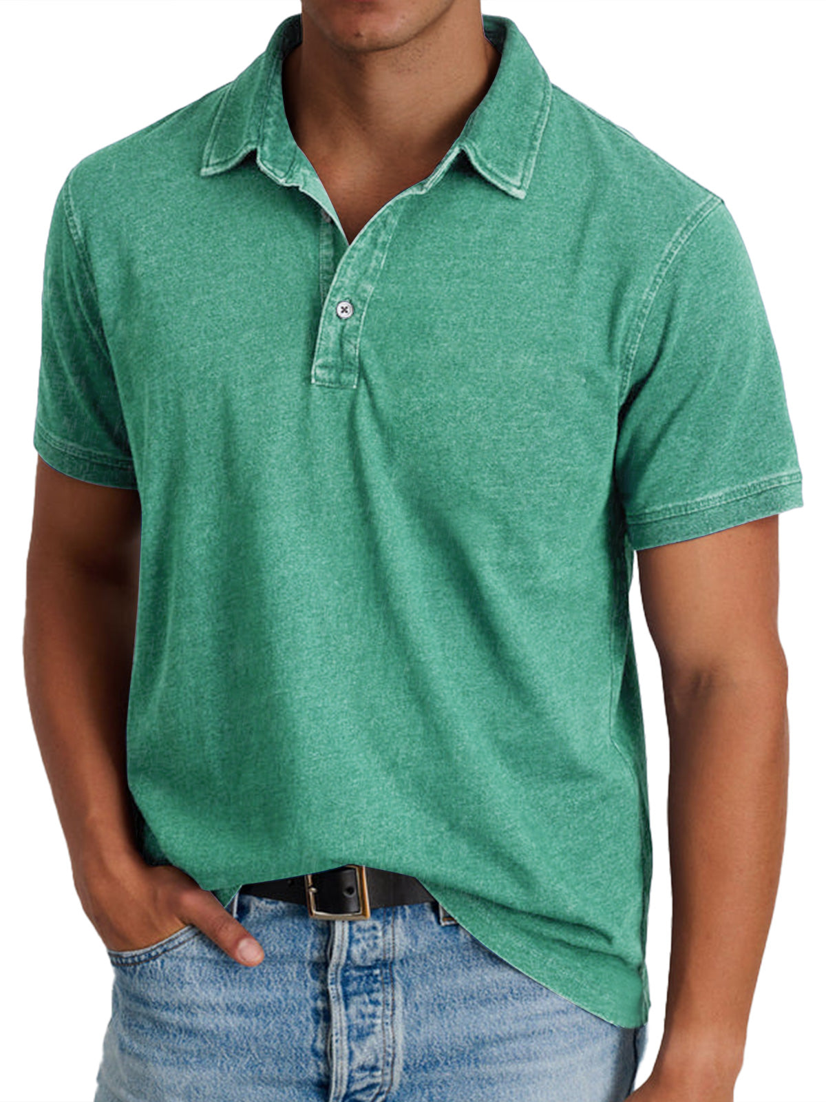 Men's Polo Shirt Refined Classic Short-Sleeve Collared Regular Fit Elegant Smart-Casual Casual Everyday Golf Ellison
