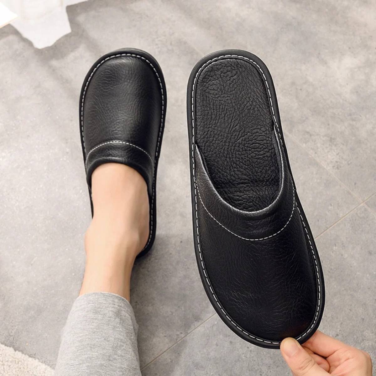 Men's Slippers Indoor Slip-On Cosy Warm Faux Fur Home House Everyday Comfort Soft Versatile Lightweight Colm