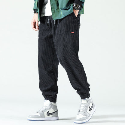 Men's Tapered Trousers Loose Fit Drawstring Elastic Waist Casual Summer Everyday Relaxed Lounge Kai