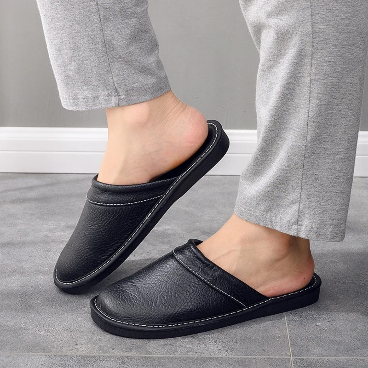 Men's Slippers Indoor Slip-On Cosy Warm Faux Fur Home House Everyday Comfort Soft Versatile Lightweight Colm