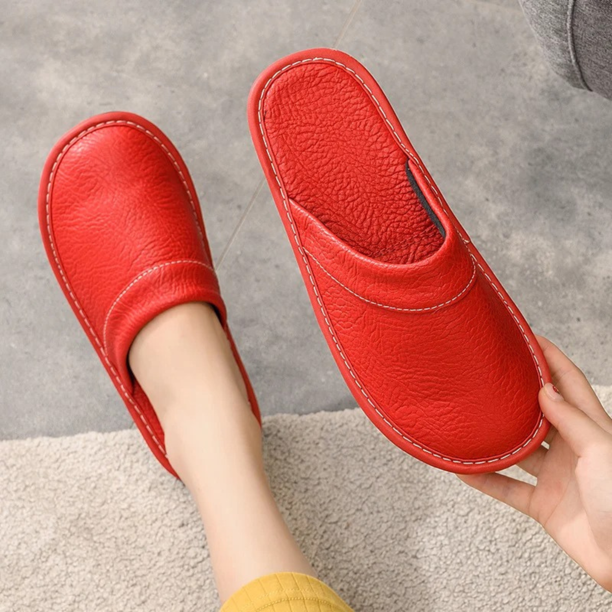 Men's Slippers Indoor Slip-On Cosy Warm Faux Fur Home House Everyday Comfort Soft Versatile Lightweight Colm