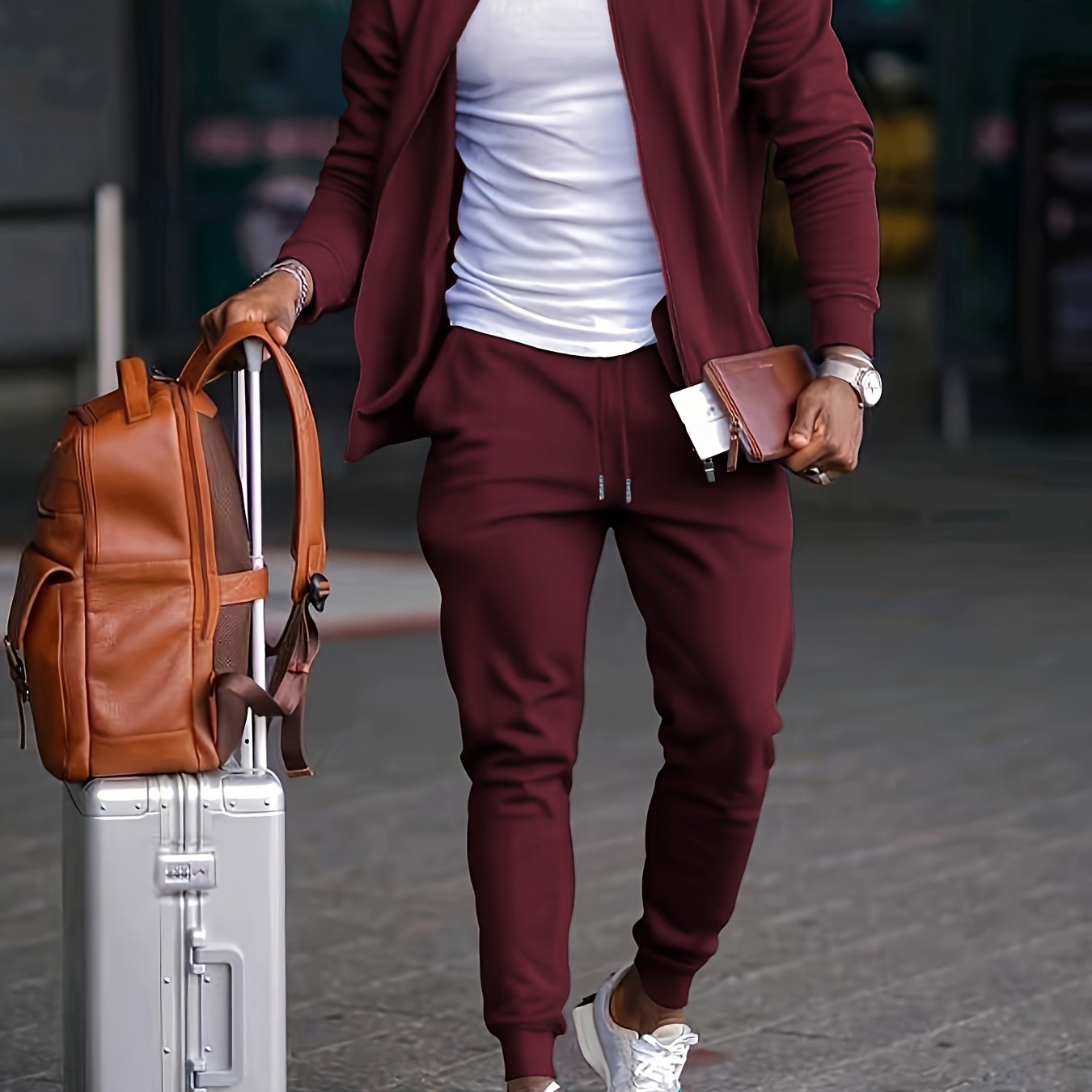Men's Casual Outfit Set Relaxed Fit Short-Sleeve Layered Everyday Style