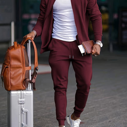 Men's Casual Outfit Set Relaxed Fit Short-Sleeve Layered Everyday Style