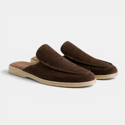 Men's Suede Mules Slip-On Open-Back Loafers Casual Smart-Casual Everyday Comfort Leather Look Versatile Torin