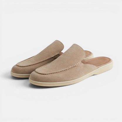 Men's Suede Mules Slip-On Open-Back Loafers Casual Smart-Casual Everyday Comfort Leather Look Versatile Torin