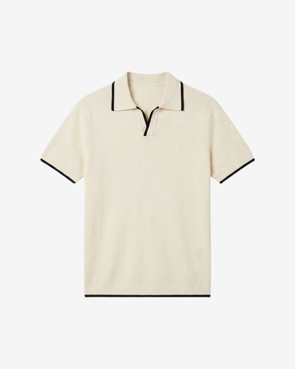 Men's Knit Polo Shirt Harbor Short-Sleeve Collared Ribbed Casual Smart-Casual Everyday Golf Sport Fletcher