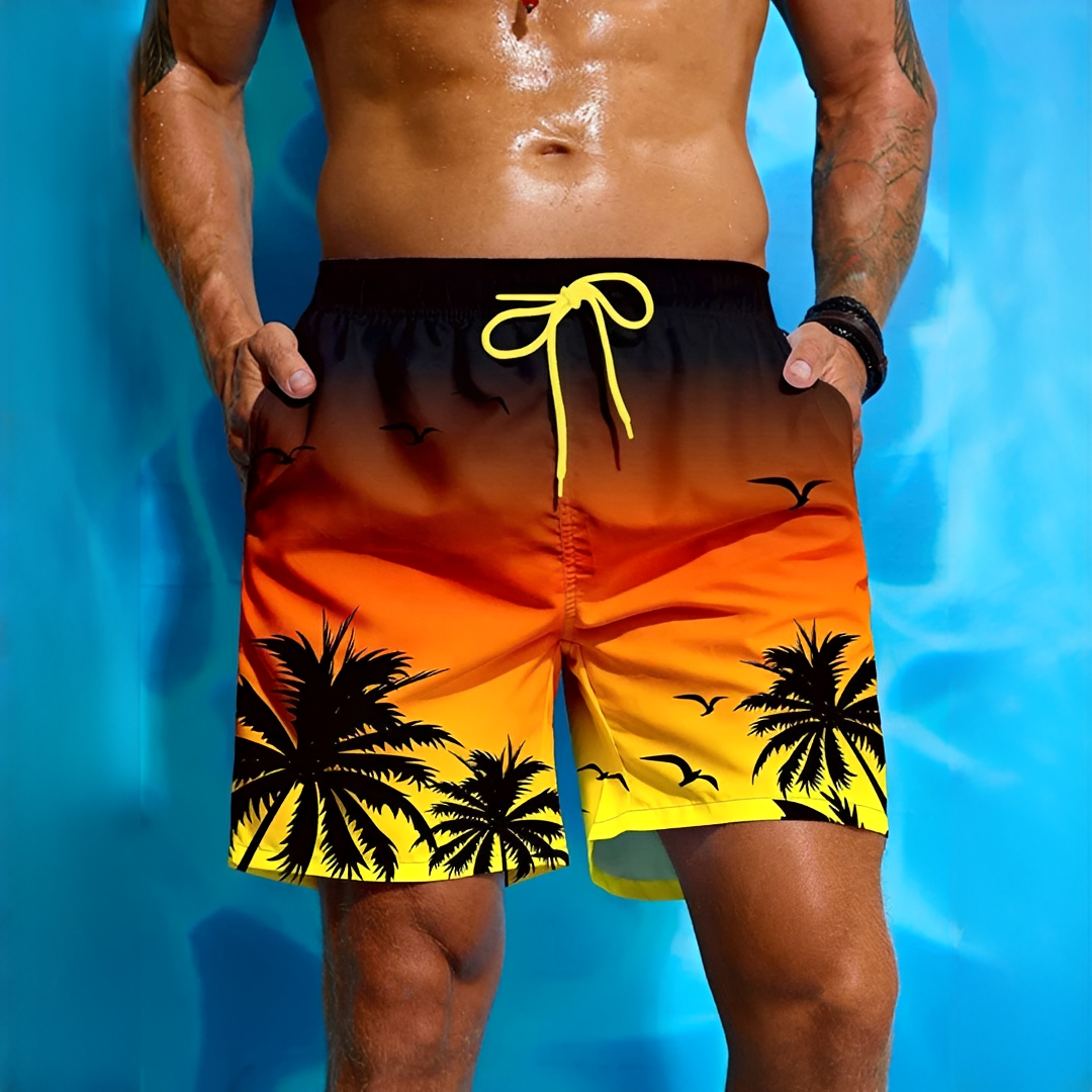 Men's Swim Shorts Quick-Dry Drawstring Mesh Lined Elastic Waist Beach Pool Holiday Everyday Casual Versatile