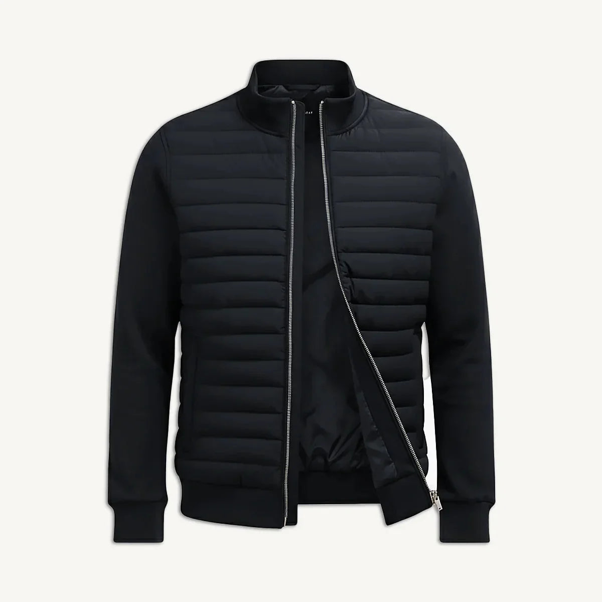 Men's Quilted Bomber Jacket Casual Fit Zip Closure Stylish Everyday Wear