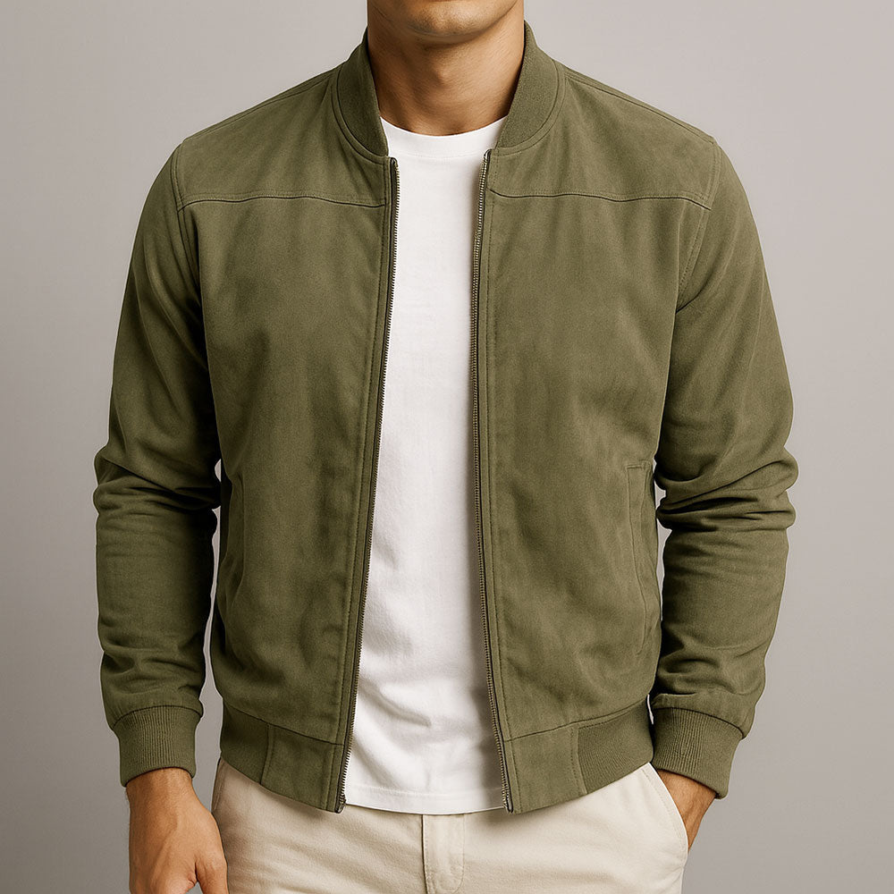 Men's Zip Jacket Minimalist Full-Zip Stand Collar Sleek Casual Layering Everyday Smart-Casual Streetwear Kellan