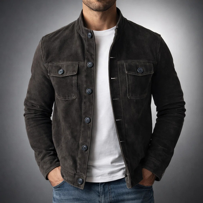 Men's Military Overshirt Flap Pockets Relaxed Fit Button-Up Casual Everyday