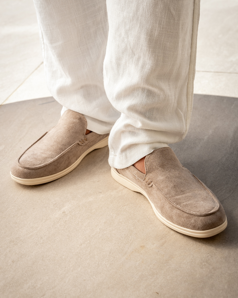 Men's Suede Loafers Slip-On Round Toe Moccasin Smart-Casual Office Casual Everyday Formal Leather Look Ellery