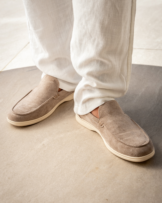 Men's Suede Loafers Slip-On Round Toe Moccasin Smart-Casual Office Casual Everyday Formal Leather Look Ellery