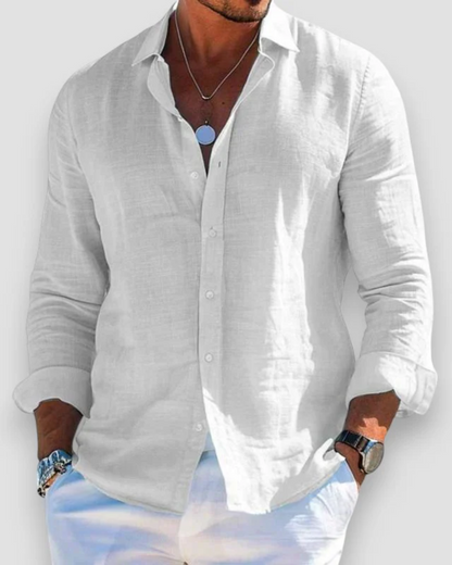 Men's Relaxed Shirt Short-Sleeve Button-Up Collared Casual Holiday Beach Smart-Casual Everyday Versatile Lightweight Renfrew