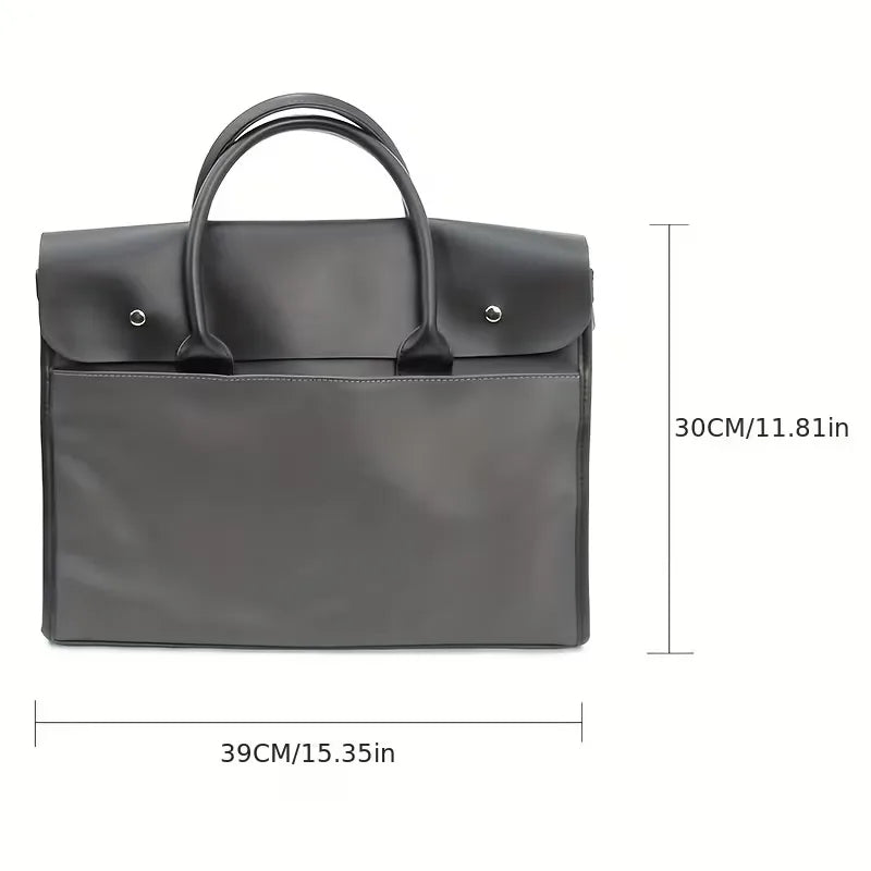 Men's Laptop Bag Flap Closure Double Handles Stylish Everyday Use