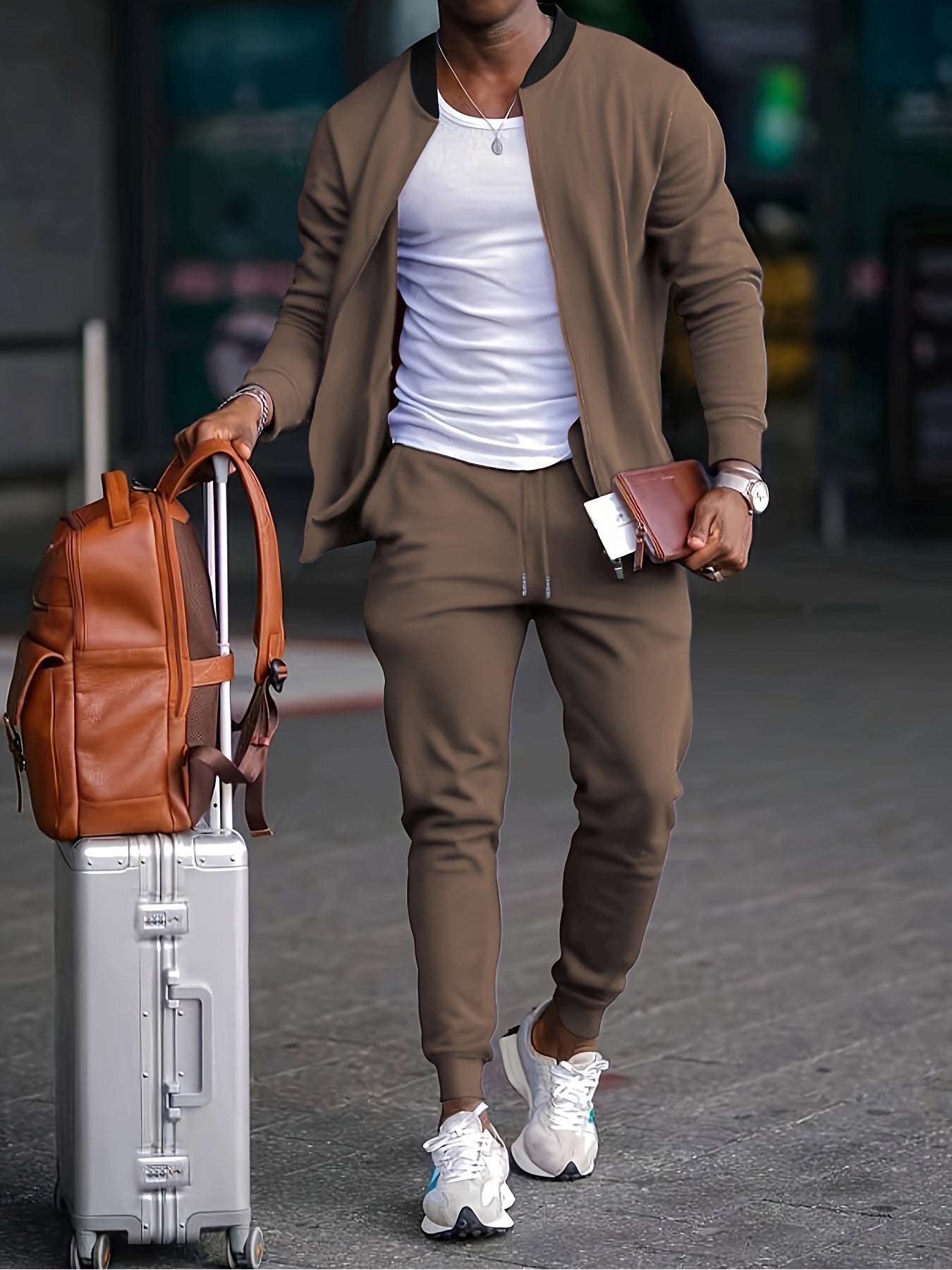 Men's Casual Outfit Set Relaxed Fit Short-Sleeve Layered Everyday Style