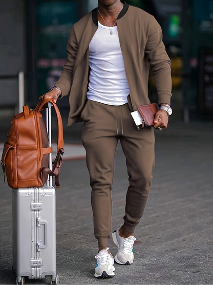Men's Casual Outfit Set Relaxed Fit Short-Sleeve Layered Everyday Style