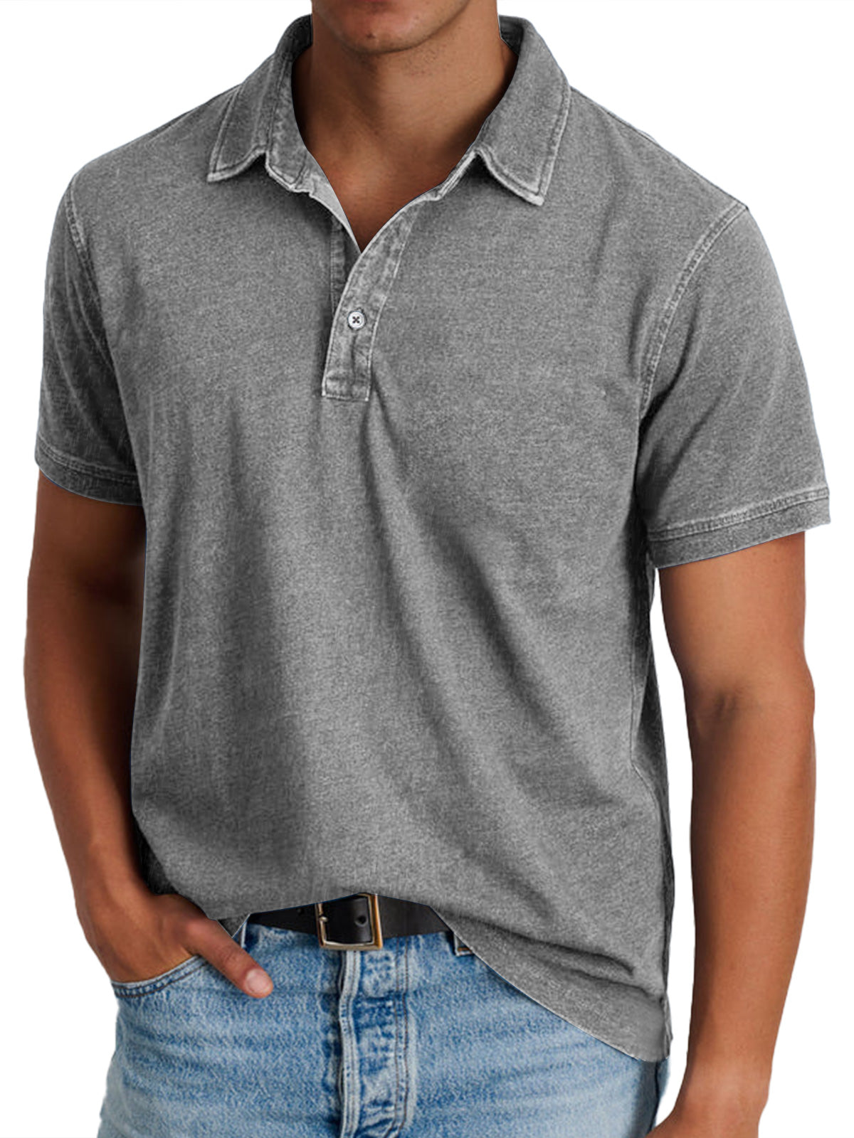 Men's Polo Shirt Refined Classic Short-Sleeve Collared Regular Fit Elegant Smart-Casual Casual Everyday Golf Ellison