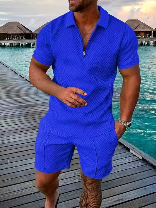 Men's Shirt & Shorts Set Two-Piece Matching Button-Up Casual Holiday Everyday Outfit Co-Ord Vincent