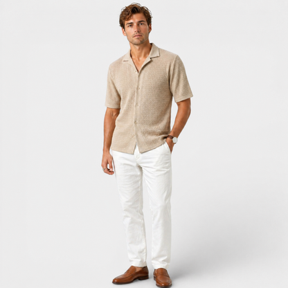 Men's Casual Shirt Button-Up Collared Elegant Smart-Casual Holiday Beach Relaxed Fit Everyday Colby