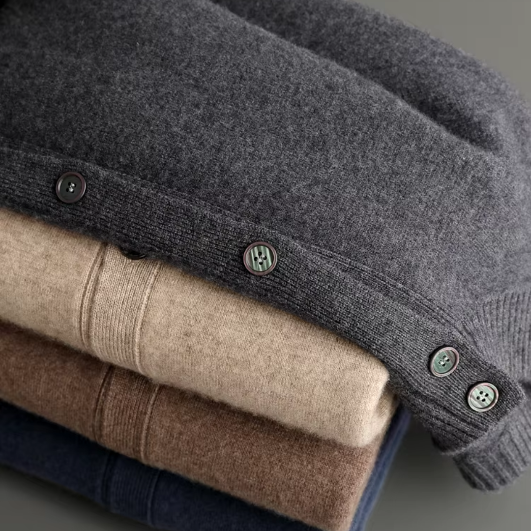 Men's Classic Cardigan Relaxed Fit Long Sleeve Open Front Versatile Layering